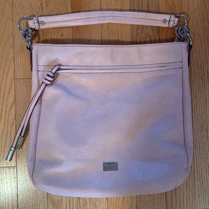 Pale Pink Faux Leather Shoulder Purse